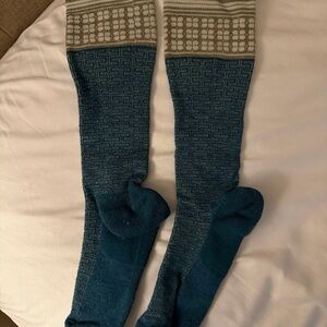 Sockwell Lifestyle Teal and Cream Women's Knee-High Socks